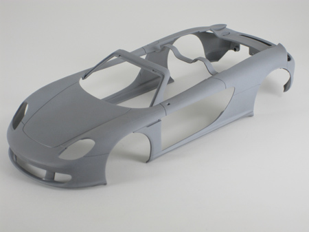 model car body after sanding